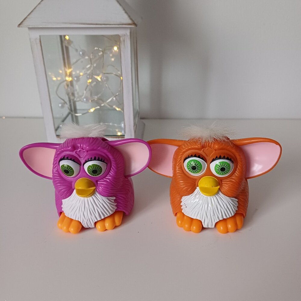 2 Vintage Furby McDonald's Plastic Happy Meal Toys TLC